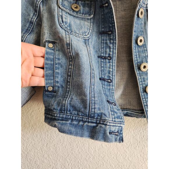 Girls Mini Denim Crop Jacket M - Picture 5 of 6